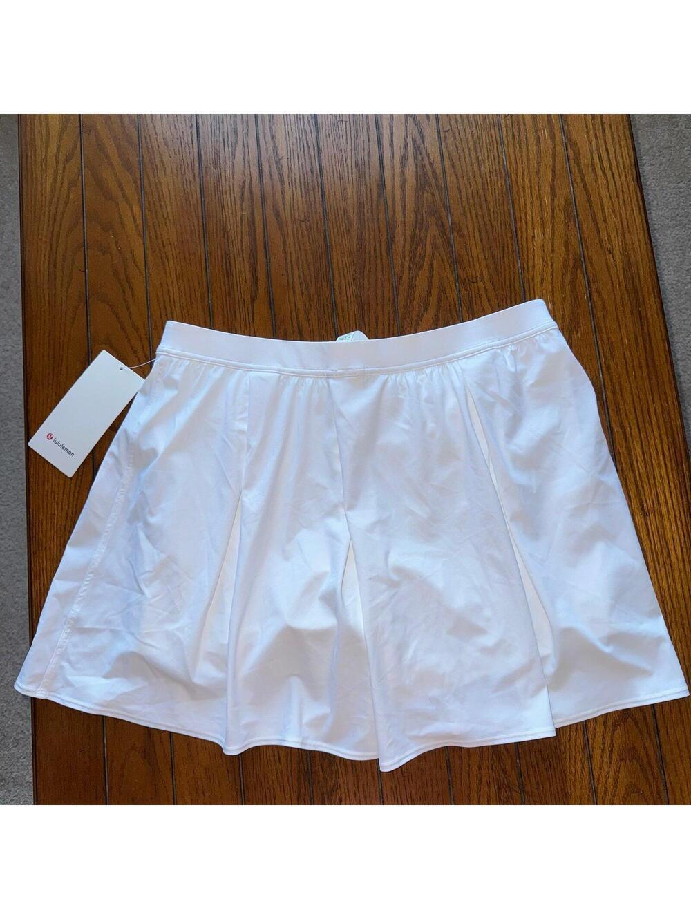 Lululemon Angled Pleat High Rise Tennis Skirt White Size XL Size 12 NWT